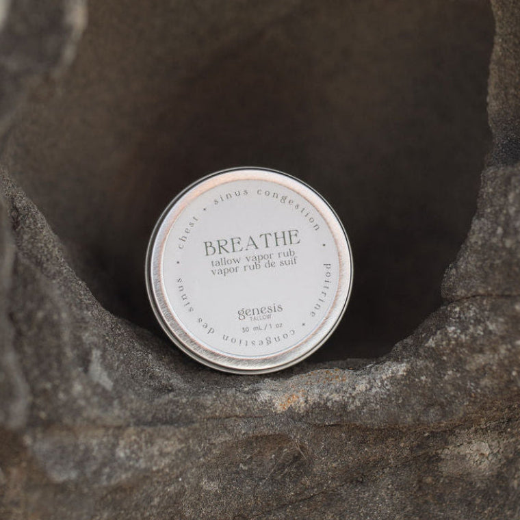 Natural tallow vapor rub with essential oils cold remedy 
